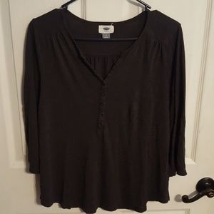 Women's long sleeve dark grey tee